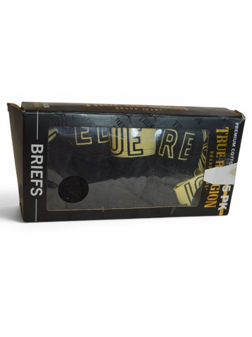True Religion Men's Briefs Underwear 5 Pack Black XL Premium Cotton NIB